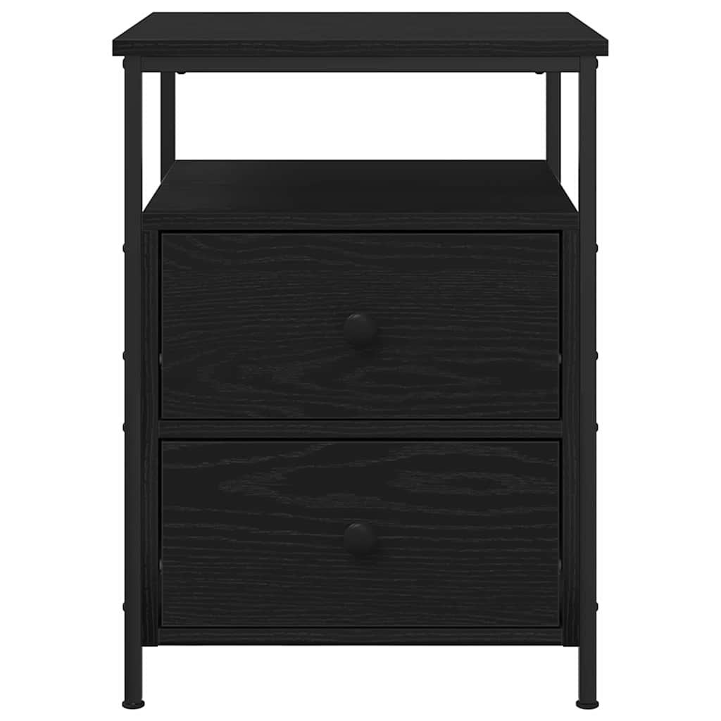 vidaXL Bedside Cabinet Black Oak 34 x 35.5 x 50 cm Engineered Wood