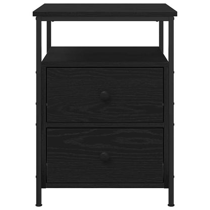 vidaXL Bedside Cabinet Black Oak 34 x 35.5 x 50 cm Engineered Wood