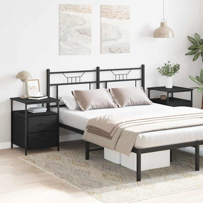 vidaXL Bedside Cabinet 2 pcs Black Oak 34 x 35.5 x 50 cm