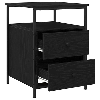vidaXL Bedside Cabinet 2 pcs Black Oak 34 x 35.5 x 50 cm