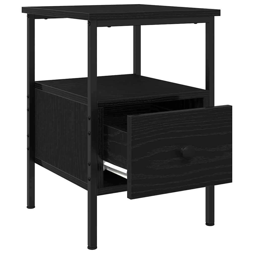 vidaXL Bedside Cabinet Black Oak 34 x 36 x 50 cm Engineered Wood