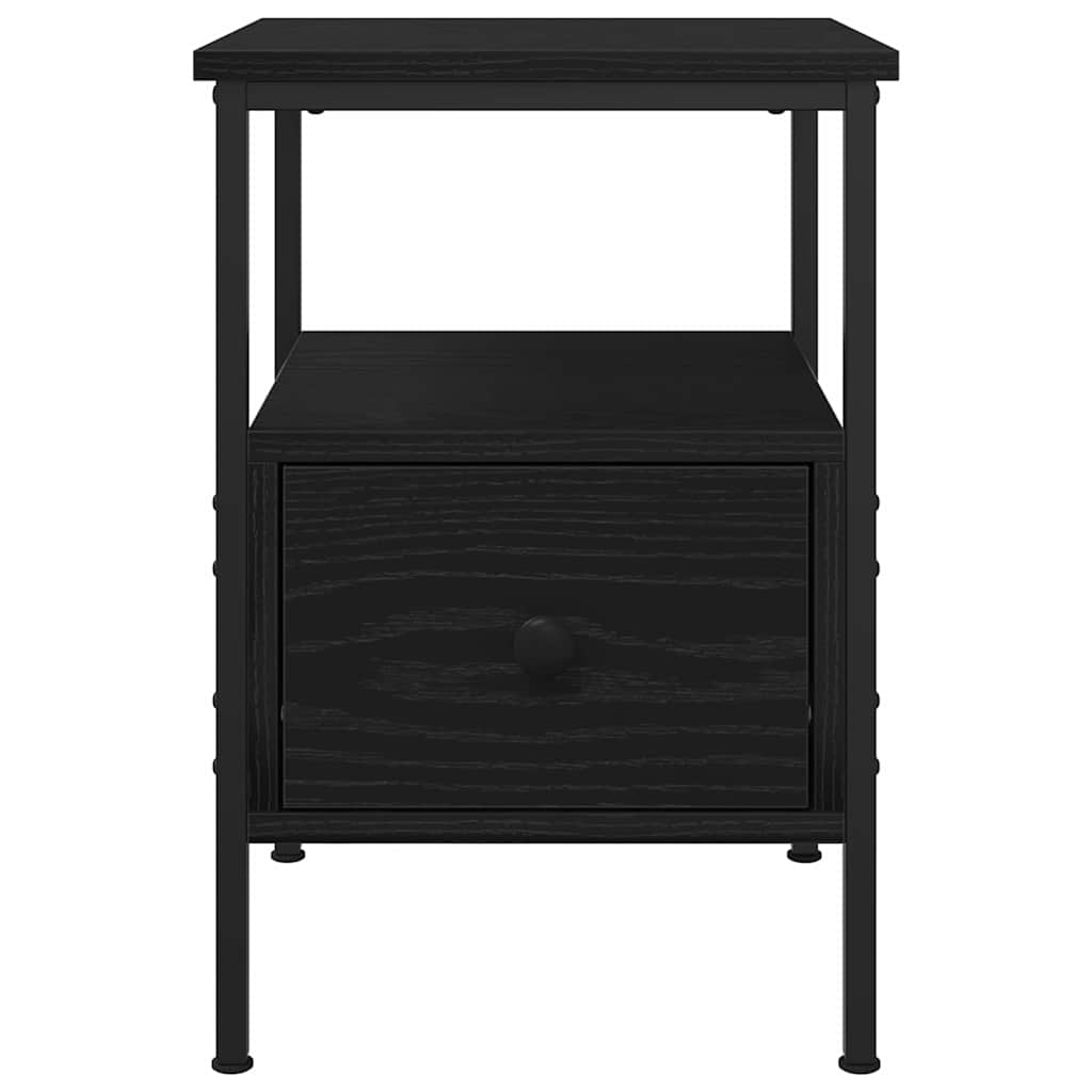 vidaXL Bedside Cabinet Black Oak 34 x 36 x 50 cm Engineered Wood