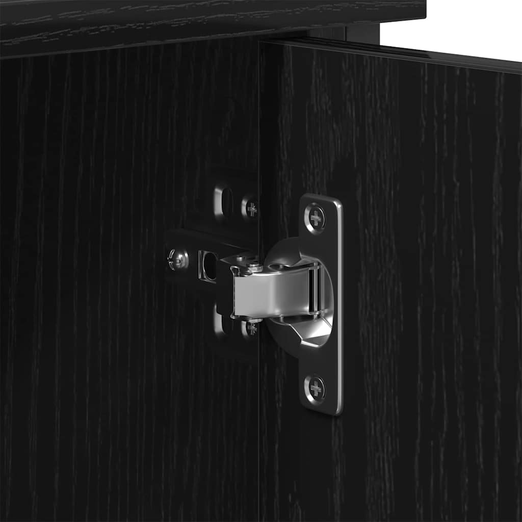 vidaXL TV Cabinet Set Black Oak 101 x 35 x 65 cm Engineered Wood