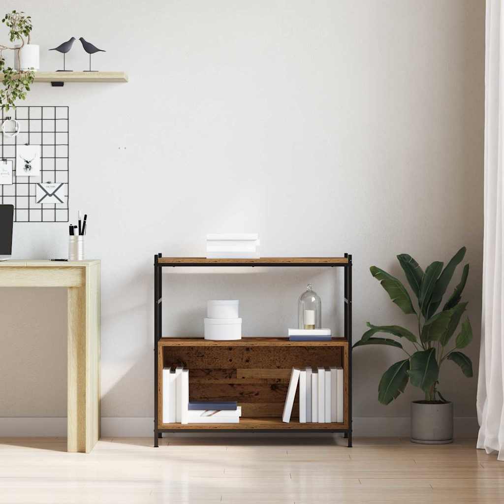 vidaXL Bookshelf 80 x 30 x 78.5 cm Engineered Wood Smoked Oak