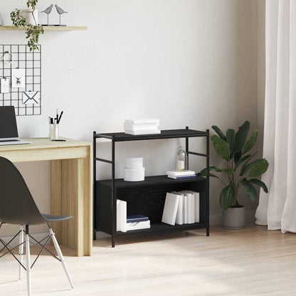 vidaXL Bookshelf 80 x 30 x 78.5 cm Engineered Wood Black Oak
