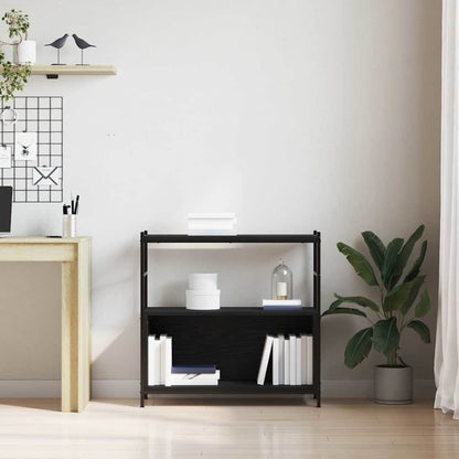 vidaXL Bookshelf 80 x 30 x 78.5 cm Engineered Wood Black Oak