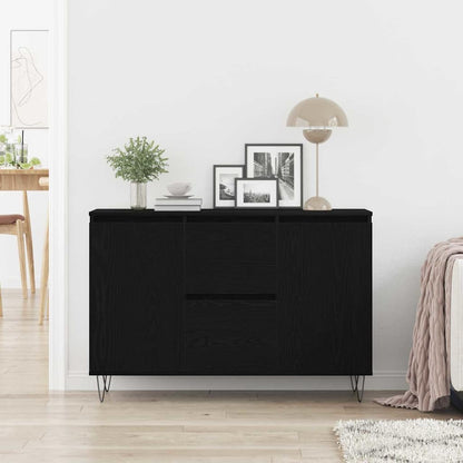 vidaXL Sideboard Black Oak 101.5 x 35 x 70 cm Engineered Wood