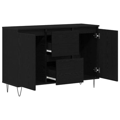 vidaXL Sideboard Black Oak 101.5 x 35 x 70 cm Engineered Wood