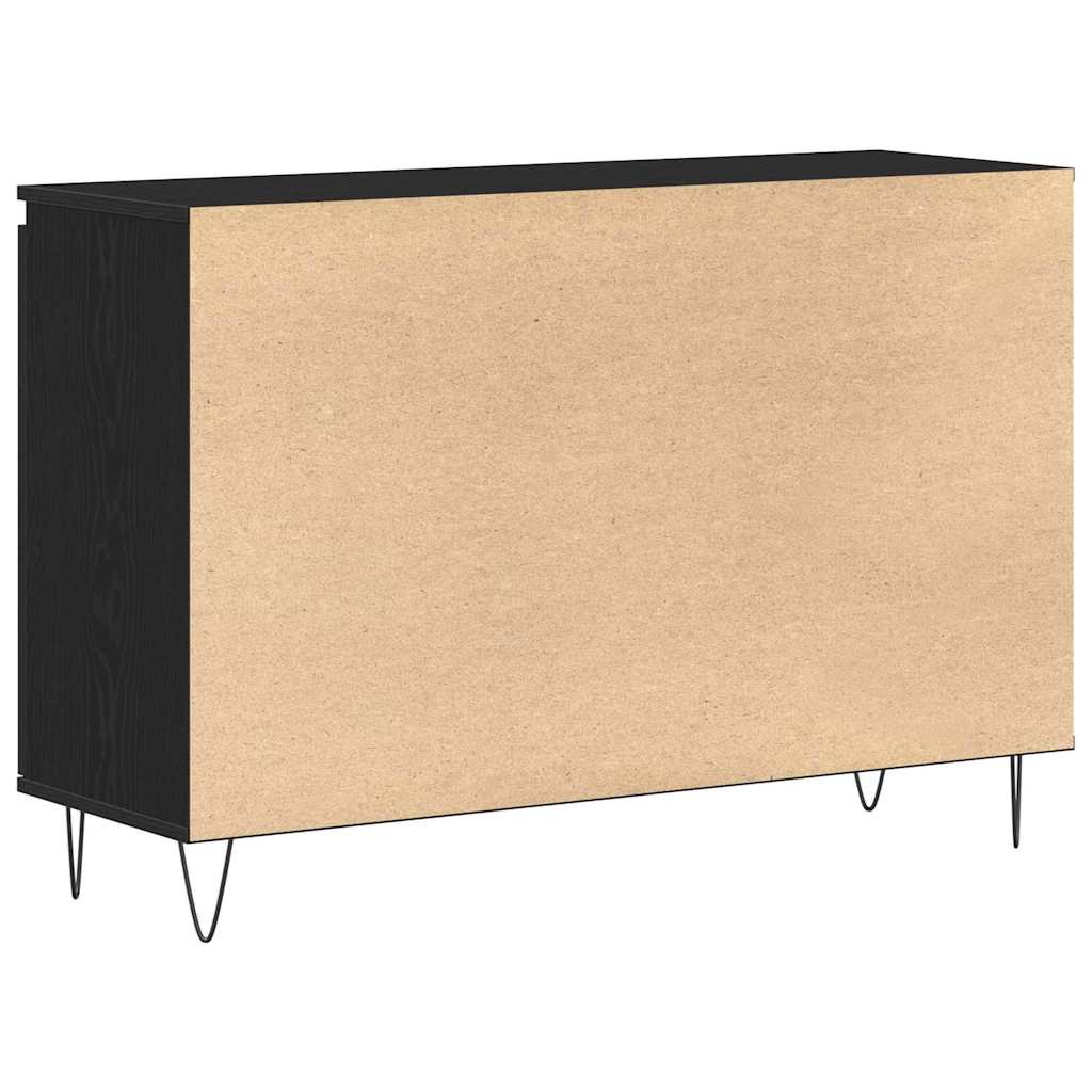 vidaXL Sideboard Black Oak 101.5 x 35 x 70 cm Engineered Wood