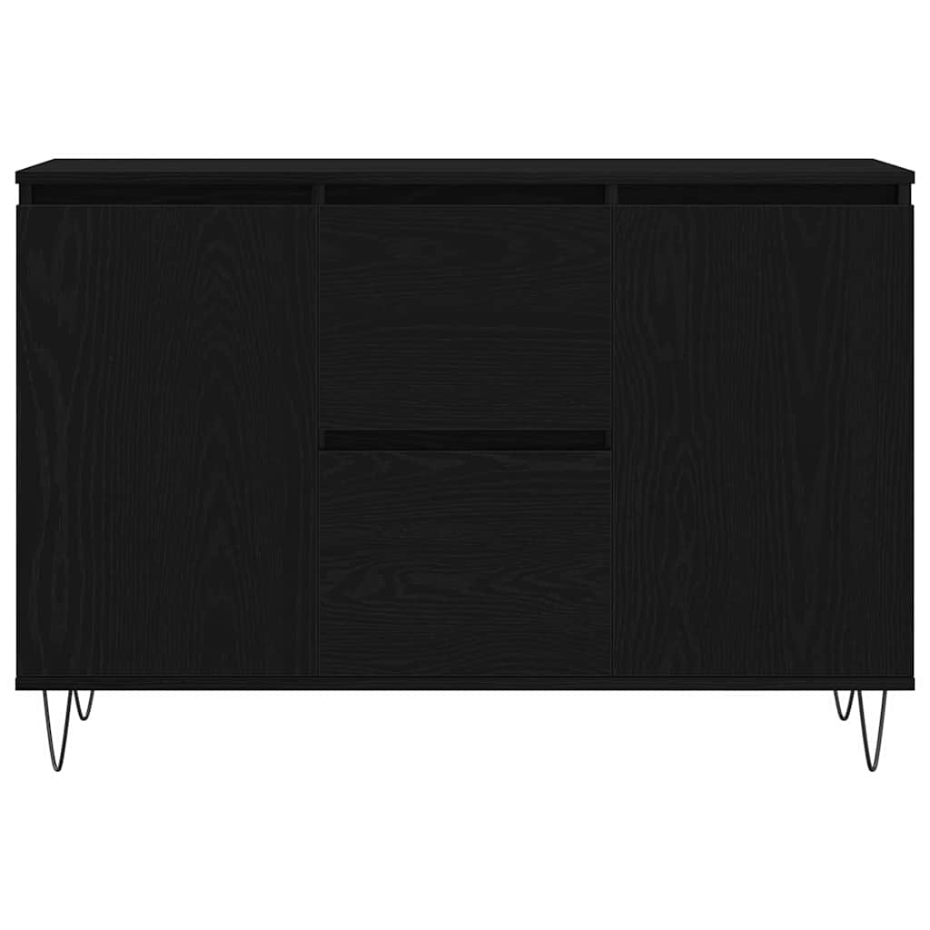 vidaXL Sideboard Black Oak 101.5 x 35 x 70 cm Engineered Wood