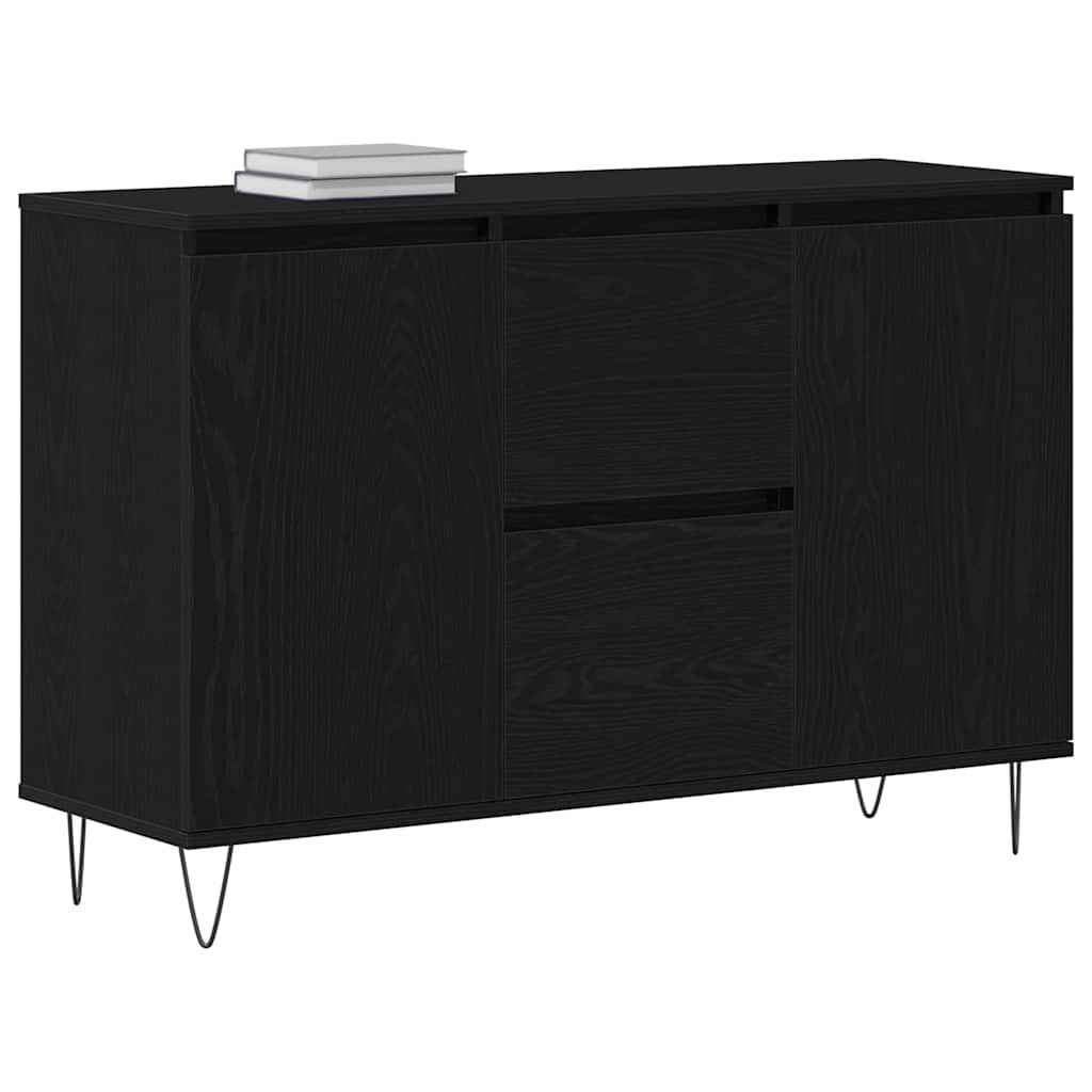 vidaXL Sideboard Black Oak 101.5 x 35 x 70 cm Engineered Wood