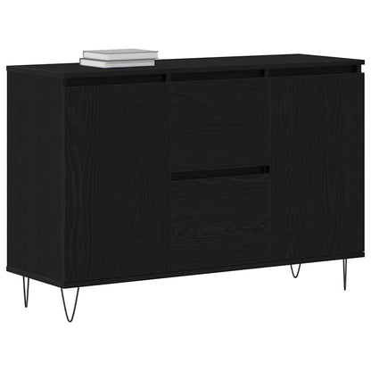 vidaXL Sideboard Black Oak 101.5 x 35 x 70 cm Engineered Wood