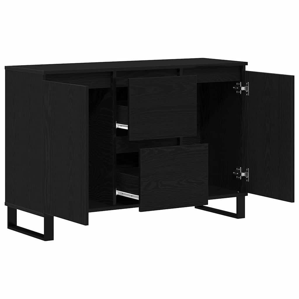 vidaXL Sideboard Black Oak 101.5 x 35 x 70 cm Engineered Wood