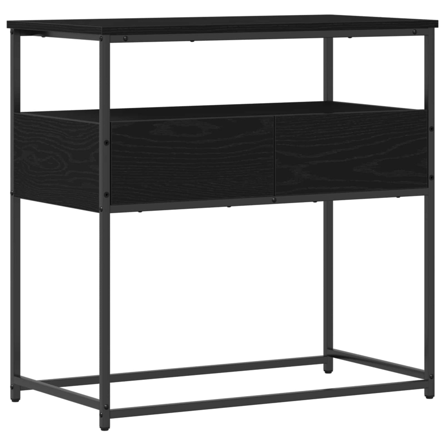 vidaXL Console Table Black Oak 75 x 40 x 75 cm Engineered Wood