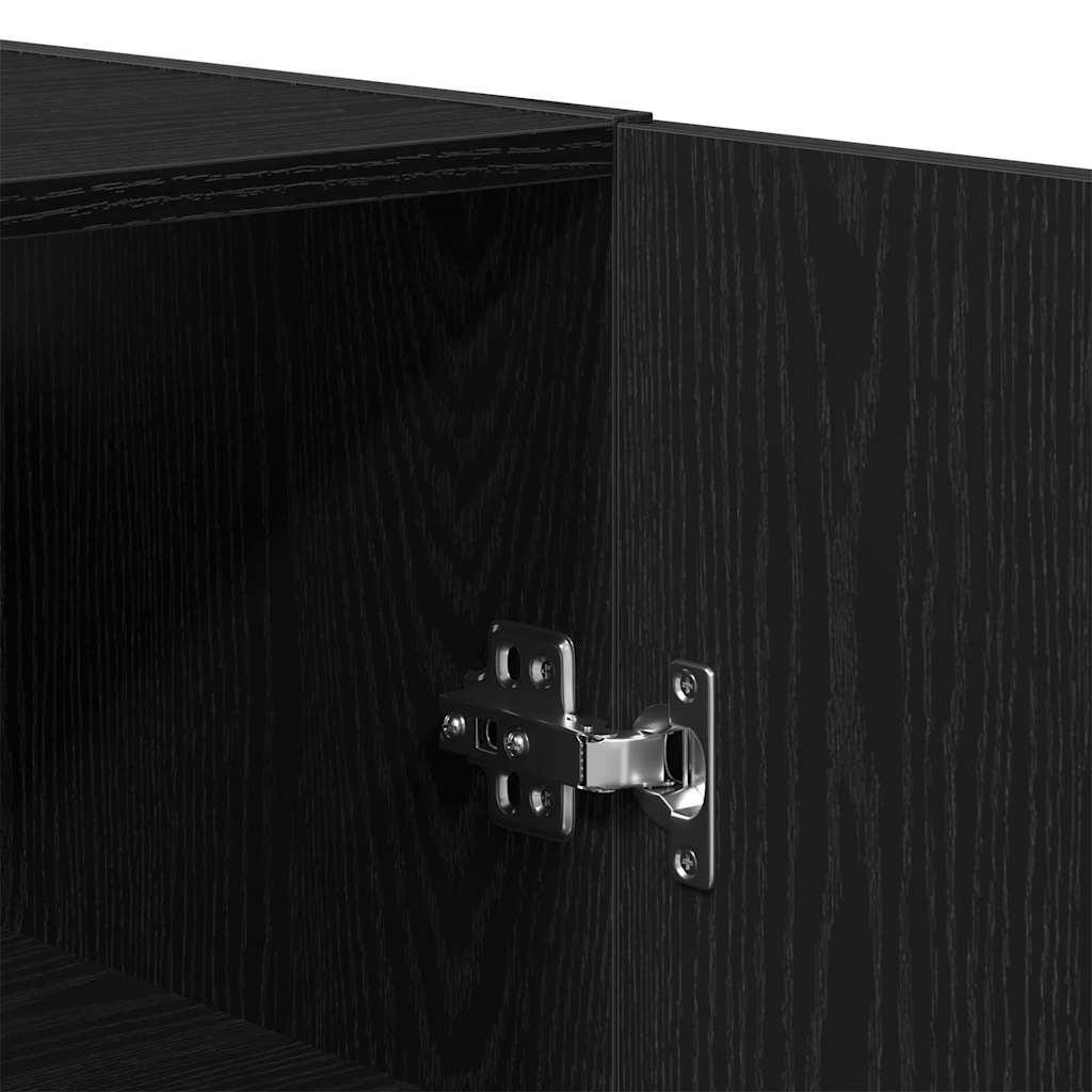 vidaXL Wall-mounted Cabinet Wall-mounted Black Oak 69.5 x 34 x 90 cm