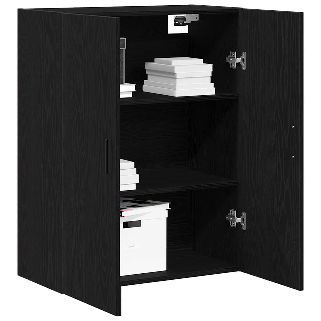 vidaXL Wall-mounted Cabinet Wall-mounted Black Oak 69.5 x 34 x 90 cm