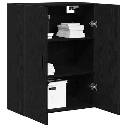 vidaXL Wall-mounted Cabinet Wall-mounted Black Oak 69.5 x 34 x 90 cm
