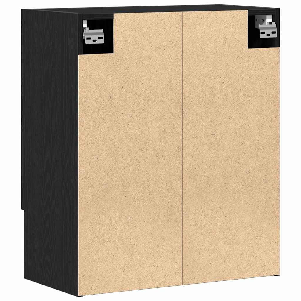 vidaXL Wall-mounted Cabinet Black Oak 60 x 31 x 70 cm Engineered Wood
