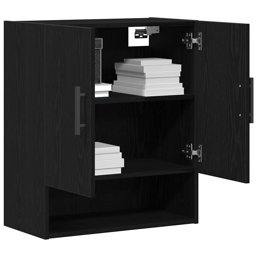 vidaXL Wall-mounted Cabinet Black Oak 60 x 31 x 70 cm Engineered Wood