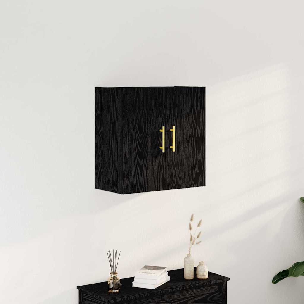 vidaXL Wall-mounted Cabinet Black Oak 60 x 31 x 70 cm Engineered Wood