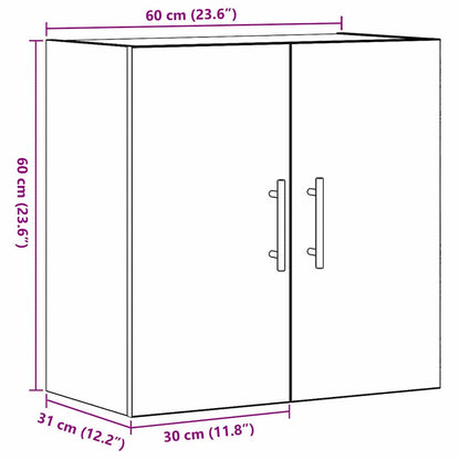 vidaXL Wall-mounted Cabinet Black Oak 60 x 31 x 70 cm Engineered Wood