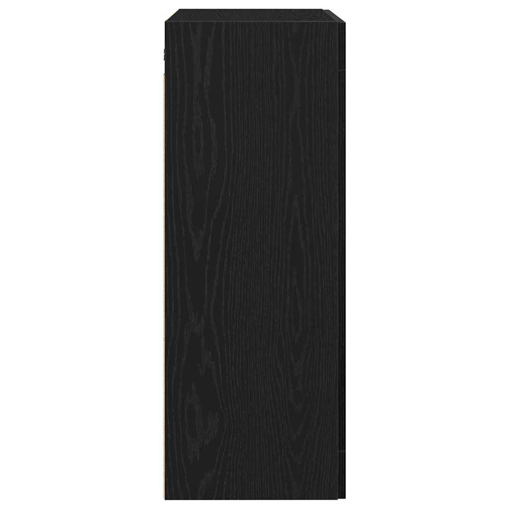 vidaXL Wall-mounted Cabinet Wall-mounted Black Oak 69.5 x 34 x 90 cm