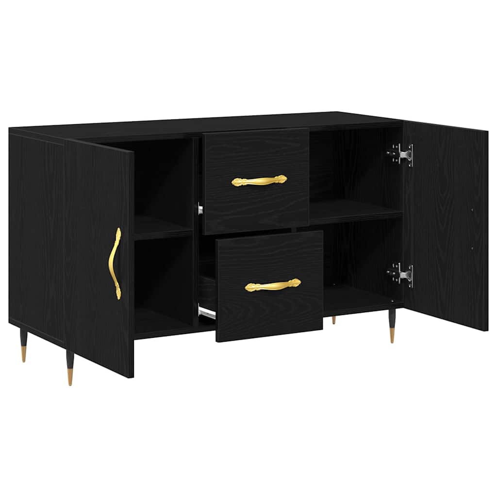 vidaXL Sideboard Black Oak 100 x 36 x 60 cm Engineered Wood