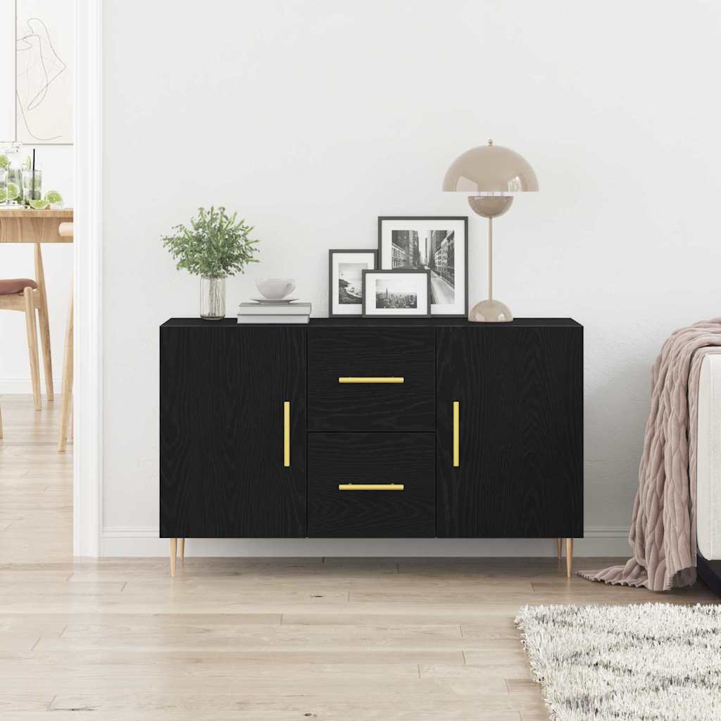 vidaXL Sideboard Black Oak 100 x 36 x 60 cm Engineered Wood