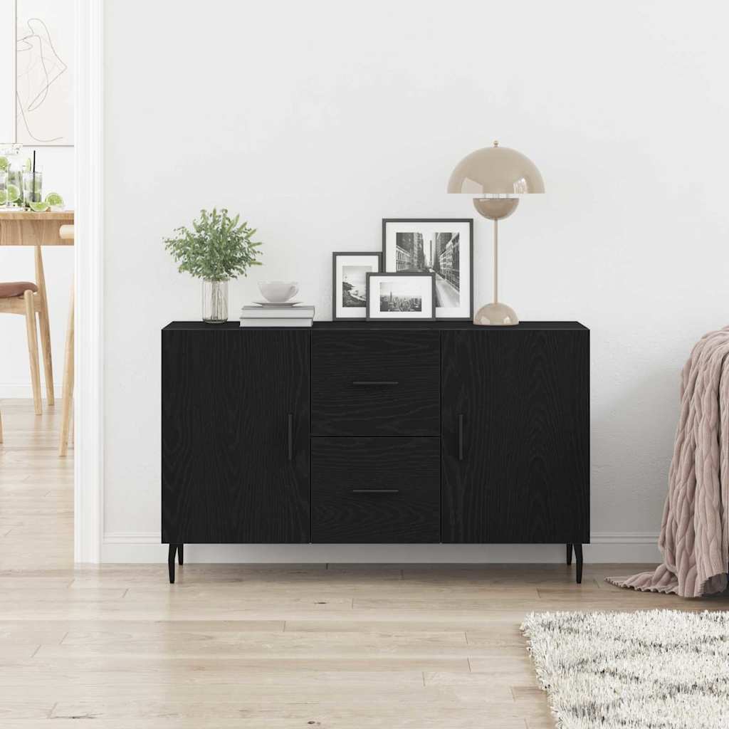 vidaXL Sideboard Black Oak 100 x 36 x 60 cm Engineered Wood