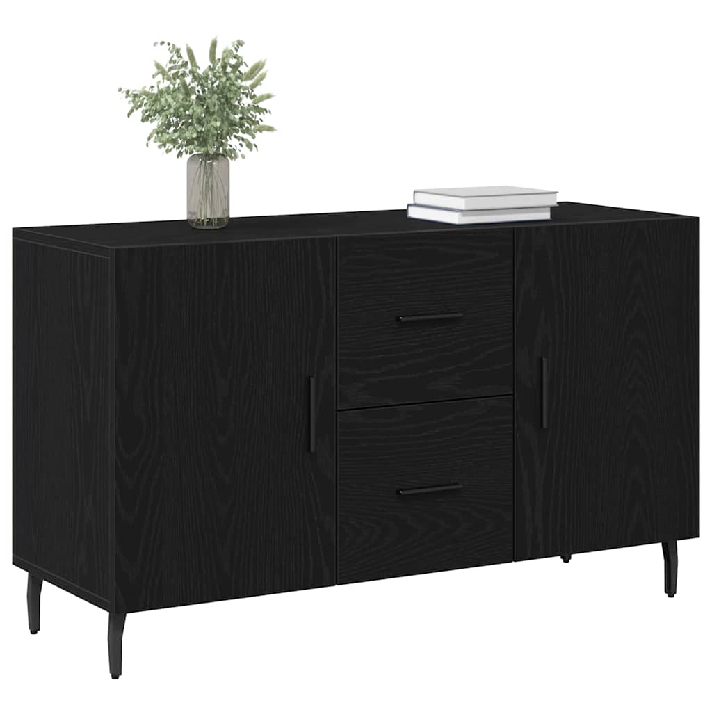 vidaXL Sideboard Black Oak 100 x 36 x 60 cm Engineered Wood