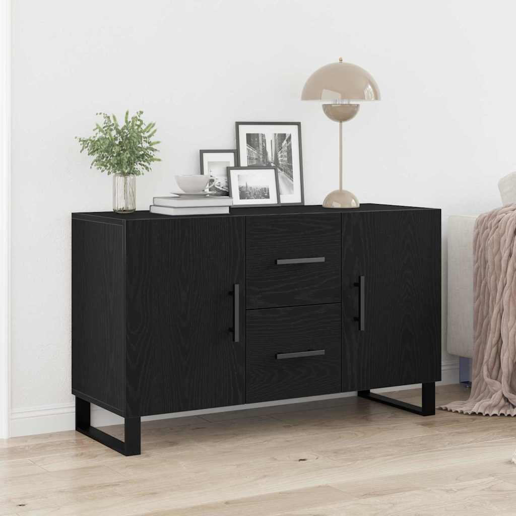 vidaXL Sideboard Black Oak 100 x 36 x 60 cm Engineered Wood