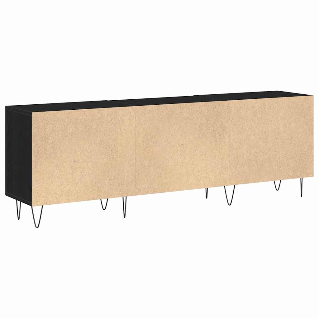 vidaXL TV Cabinet Set Black Oak 150 x 30 x 50 cm Engineered Wood