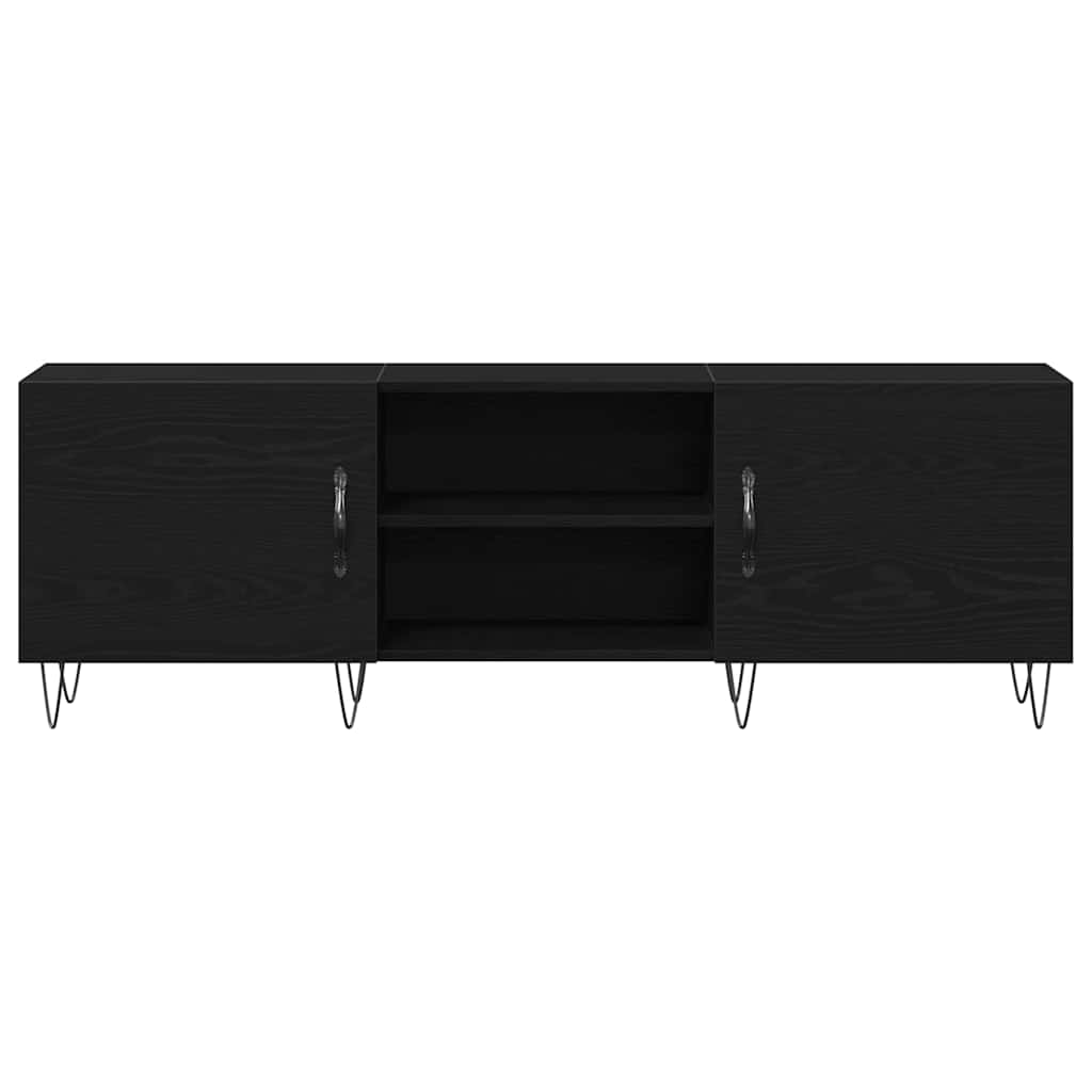 vidaXL TV Cabinet Set Black Oak 150 x 30 x 50 cm Engineered Wood