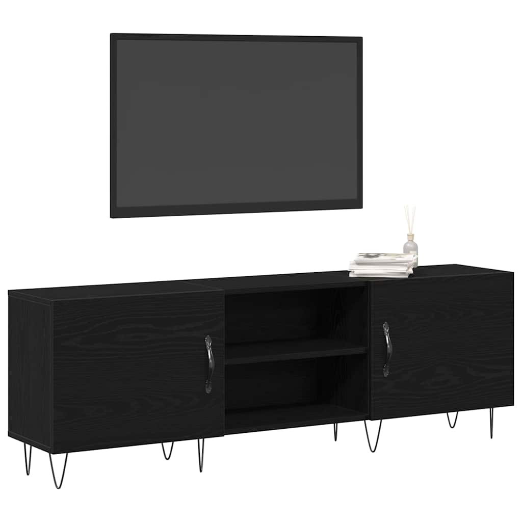 vidaXL TV Cabinet Set Black Oak 150 x 30 x 50 cm Engineered Wood