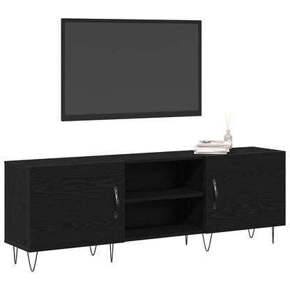 vidaXL TV Cabinet Set 150 x 30 x 50 cm Black Oak Engineered Wood