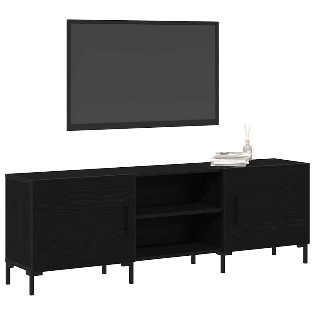 vidaXL TV Cabinet Set Black Oak 150 x 30 x 50 cm Engineered Wood