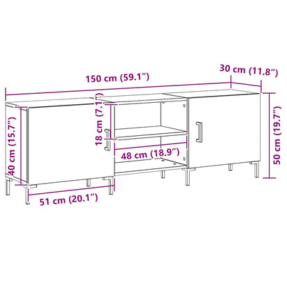 vidaXL TV Cabinet Set Black Oak 150 x 30 x 50 cm Engineered Wood