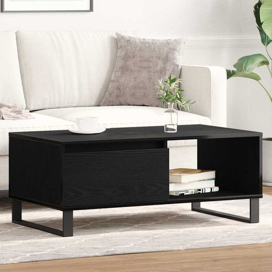 vidaXL Coffee Table Black Oak 90 x 50 x 36.5 cm Engineered Wood