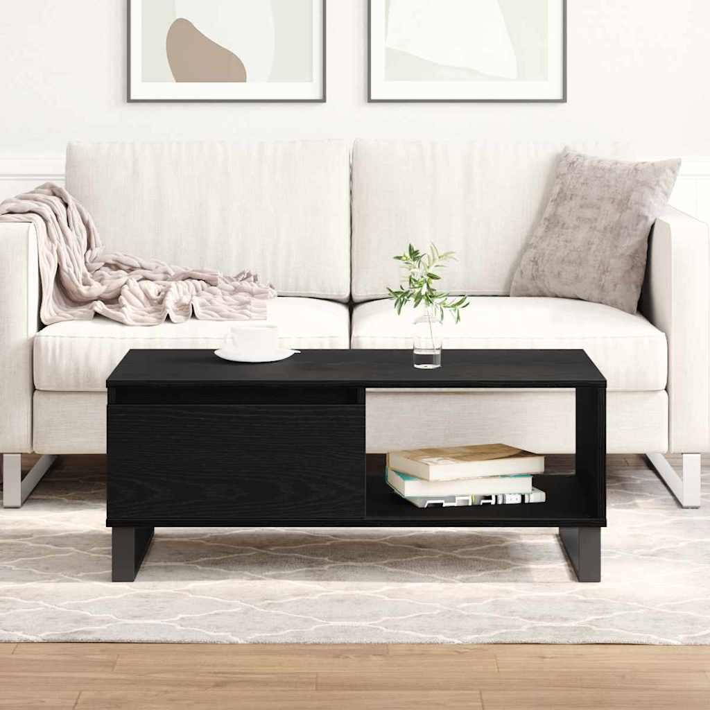 vidaXL Coffee Table Black Oak 90 x 50 x 36.5 cm Engineered Wood