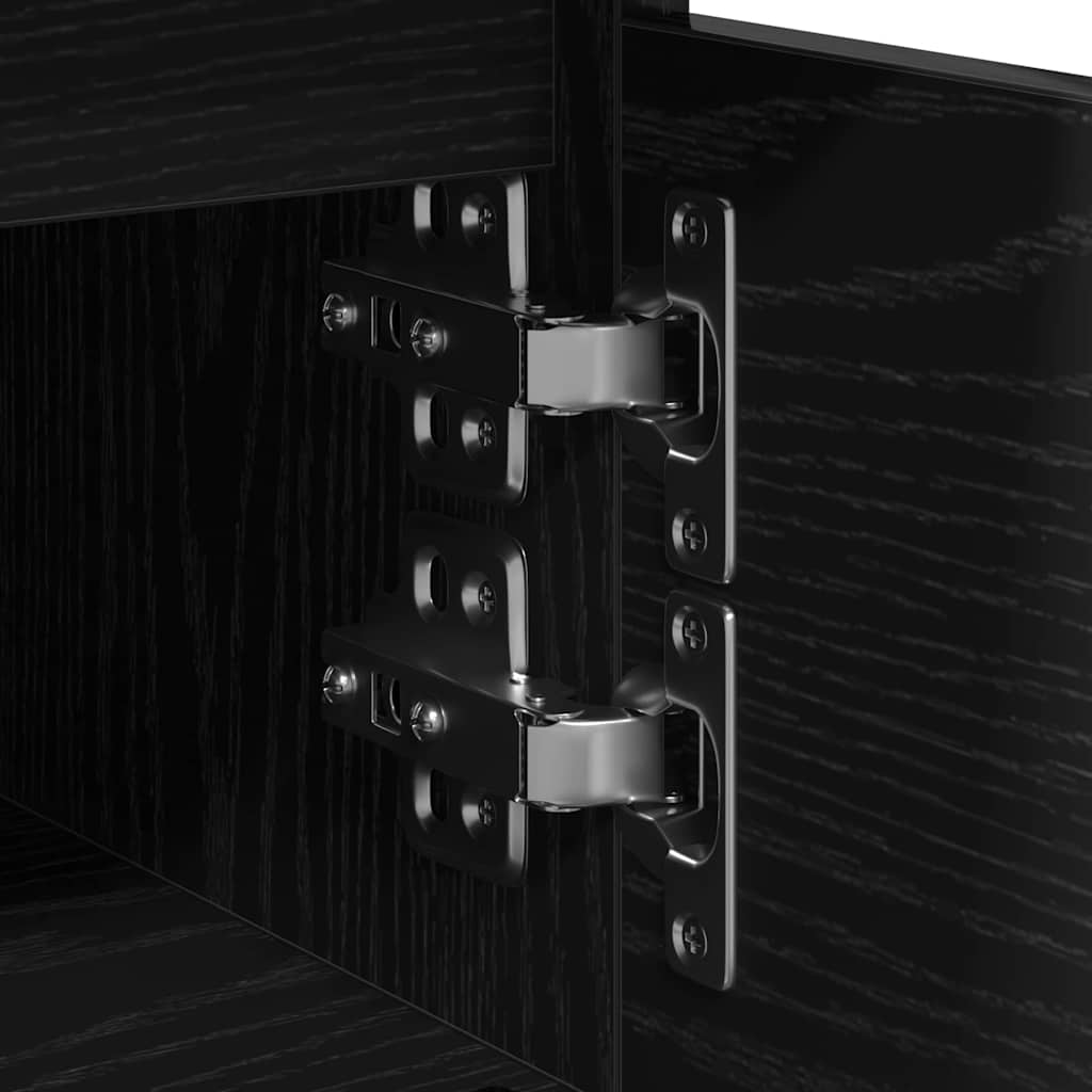 vidaXL Bedside Cabinet Black Oak 40 x 35 x 50 cm Engineered Wood