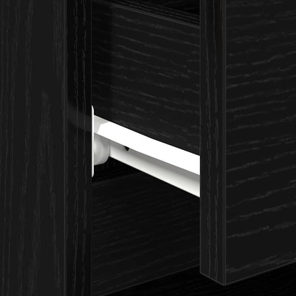 vidaXL Bedside Cabinet 2 pcs Black Oak 40 x 35 x 50 cm Engineered Wood