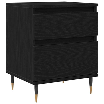vidaXL Bedside Cabinet 2 pcs Black Oak 40 x 35 x 50 cm Engineered Wood