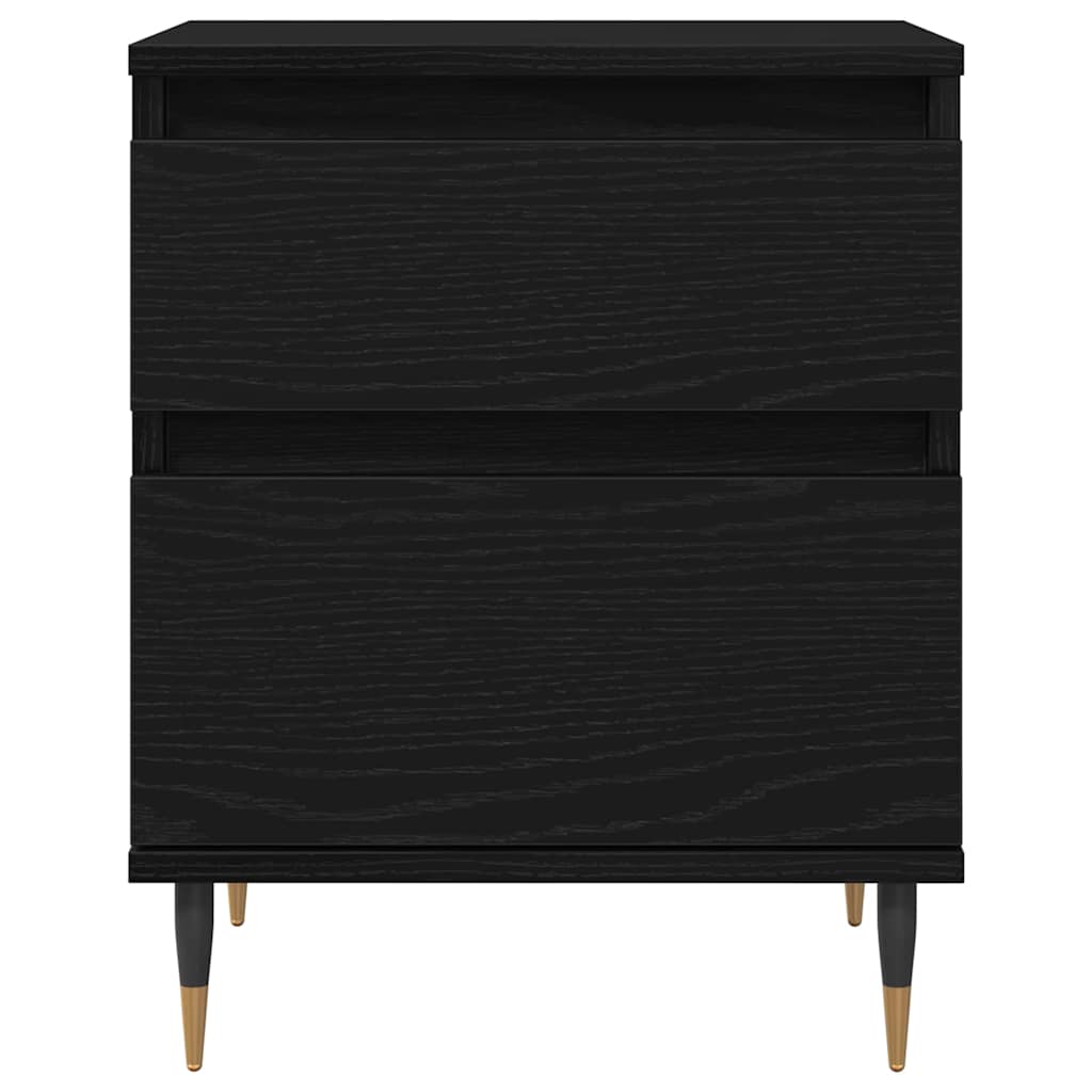 vidaXL Bedside Cabinet 2 pcs Black Oak 40 x 35 x 50 cm Engineered Wood