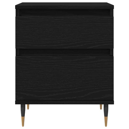 vidaXL Bedside Cabinet 2 pcs Black Oak 40 x 35 x 50 cm Engineered Wood