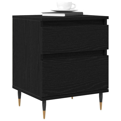 vidaXL Bedside Cabinet 2 pcs Black Oak 40 x 35 x 50 cm Engineered Wood