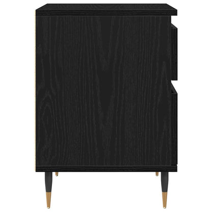 vidaXL Bedside Cabinet 2 pcs Black Oak 40 x 35 x 50 cm Engineered Wood