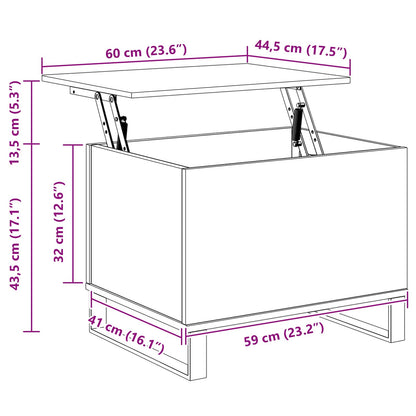vidaXL Coffee Table Black Oak 60 x 44.5 x 45 cm