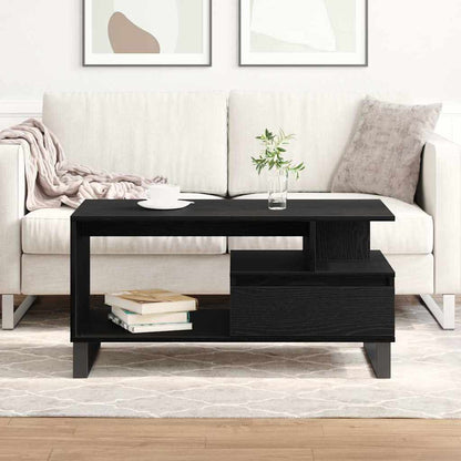 vidaXL Coffee Table Black Oak 90 x 49 x 45 cm Engineered Wood