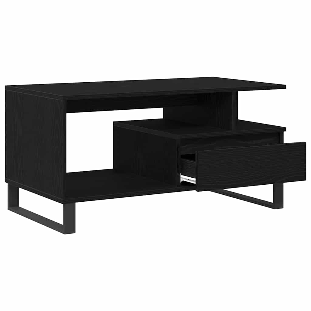 vidaXL Coffee Table Black Oak 90 x 49 x 45 cm Engineered Wood