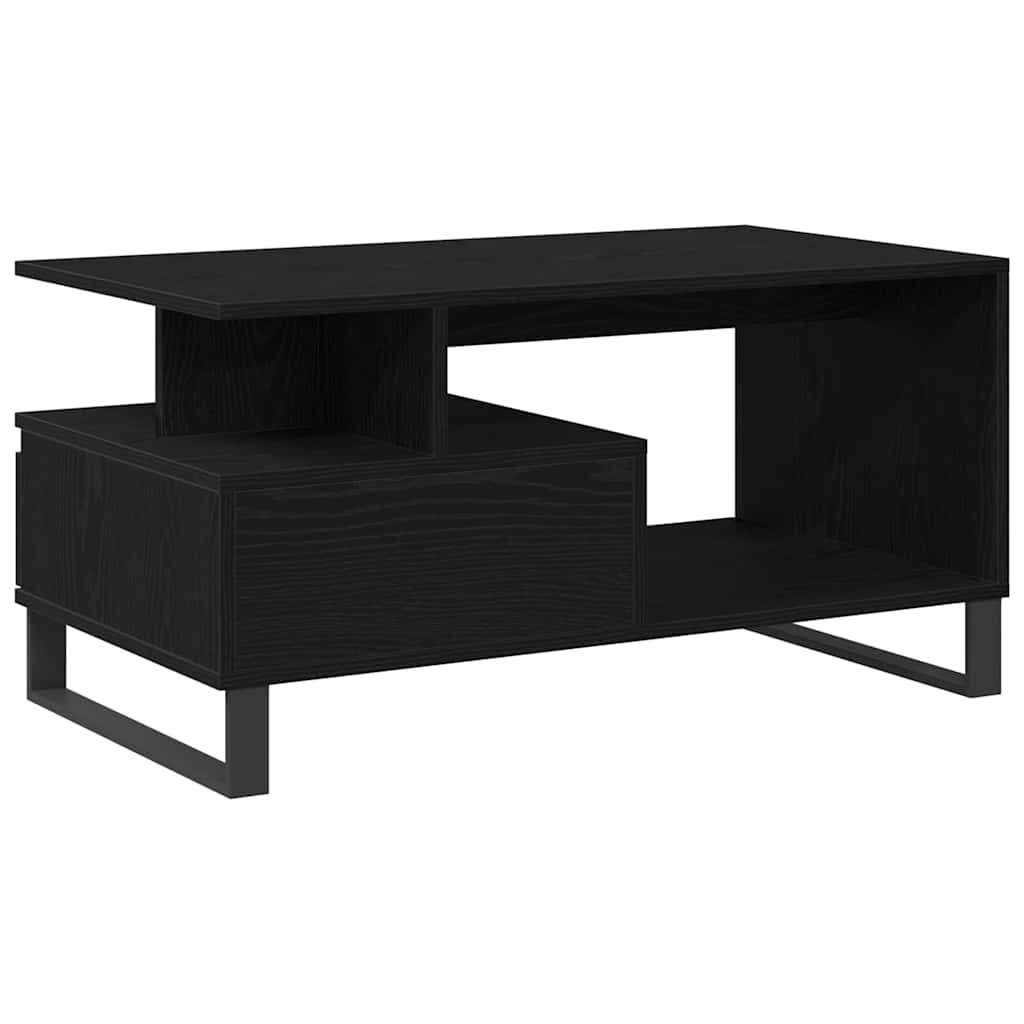 vidaXL Coffee Table Black Oak 90 x 49 x 45 cm Engineered Wood